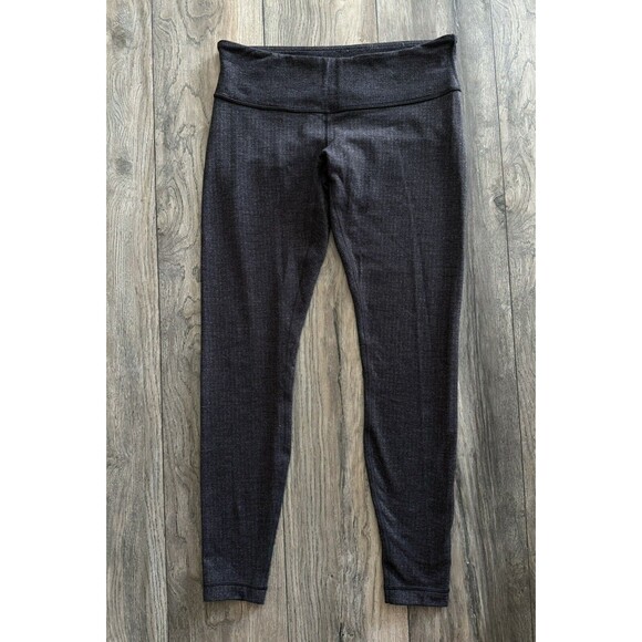 Lululemon 28” Wunder‎ Under HR Gray Textured Knit Size 10 High Rise Women’s - Picture 1 of 4